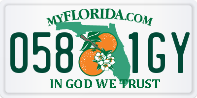 FL license plate 0581GY