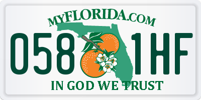 FL license plate 0581HF