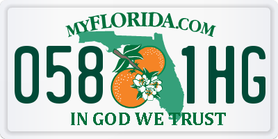 FL license plate 0581HG