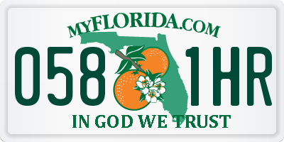 FL license plate 0581HR