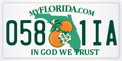 FL license plate 0581IA