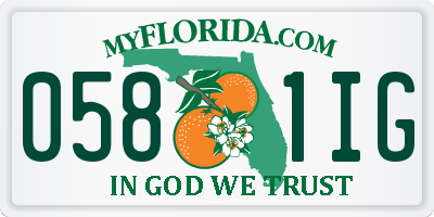 FL license plate 0581IG