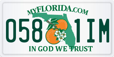 FL license plate 0581IM