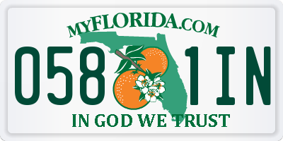FL license plate 0581IN