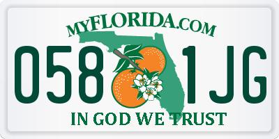 FL license plate 0581JG