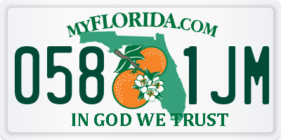 FL license plate 0581JM