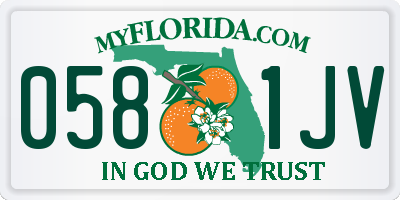 FL license plate 0581JV