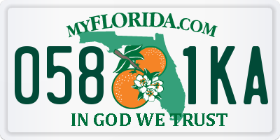FL license plate 0581KA