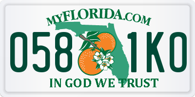 FL license plate 0581KO