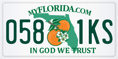 FL license plate 0581KS