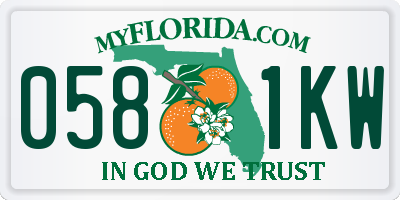 FL license plate 0581KW