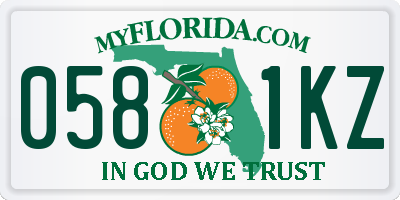 FL license plate 0581KZ