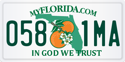 FL license plate 0581MA