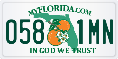 FL license plate 0581MN