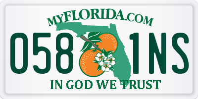 FL license plate 0581NS