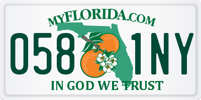 FL license plate 0581NY
