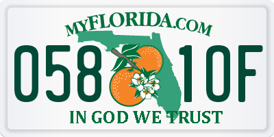 FL license plate 0581OF