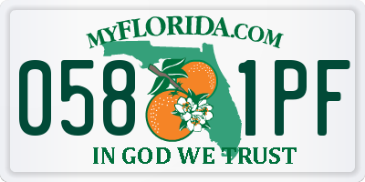 FL license plate 0581PF