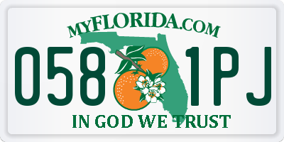 FL license plate 0581PJ