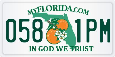 FL license plate 0581PM