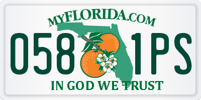 FL license plate 0581PS