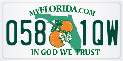 FL license plate 0581QW