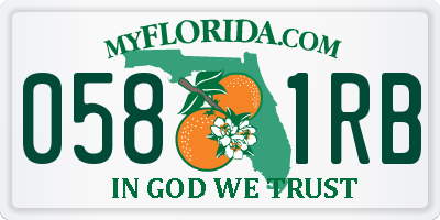 FL license plate 0581RB