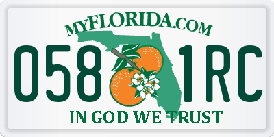 FL license plate 0581RC