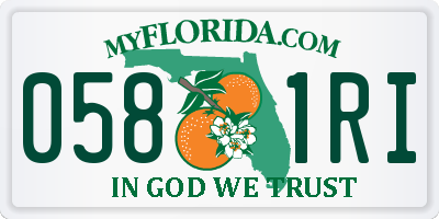 FL license plate 0581RI