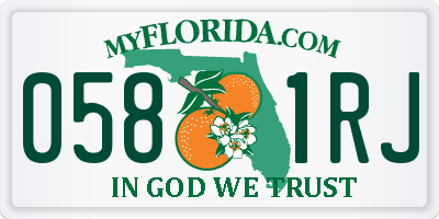 FL license plate 0581RJ