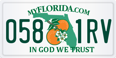 FL license plate 0581RV