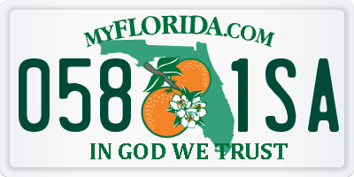 FL license plate 0581SA