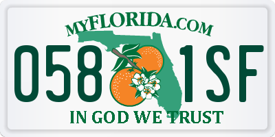 FL license plate 0581SF