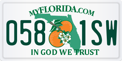 FL license plate 0581SW