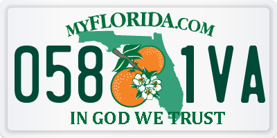 FL license plate 0581VA