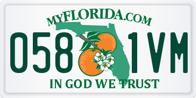 FL license plate 0581VM