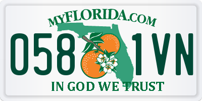FL license plate 0581VN