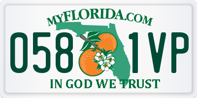 FL license plate 0581VP