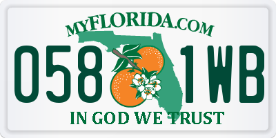 FL license plate 0581WB
