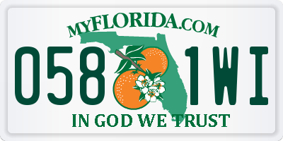 FL license plate 0581WI