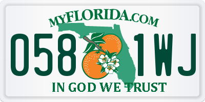 FL license plate 0581WJ