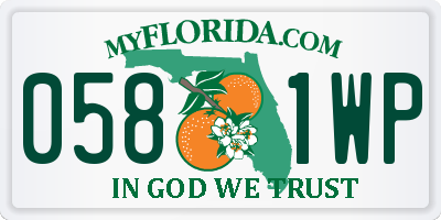 FL license plate 0581WP