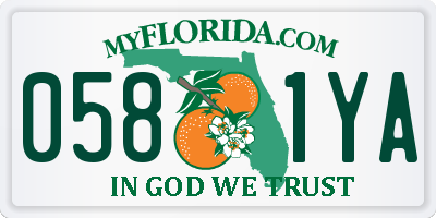 FL license plate 0581YA