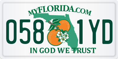 FL license plate 0581YD
