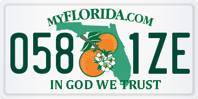 FL license plate 0581ZE