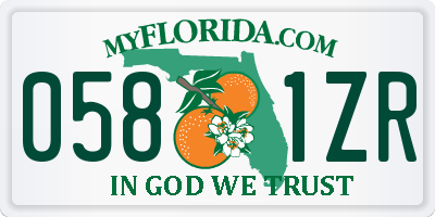 FL license plate 0581ZR