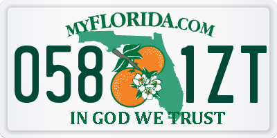 FL license plate 0581ZT