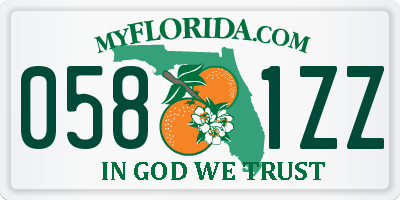 FL license plate 0581ZZ