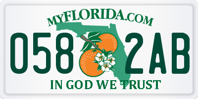 FL license plate 0582AB