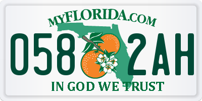 FL license plate 0582AH